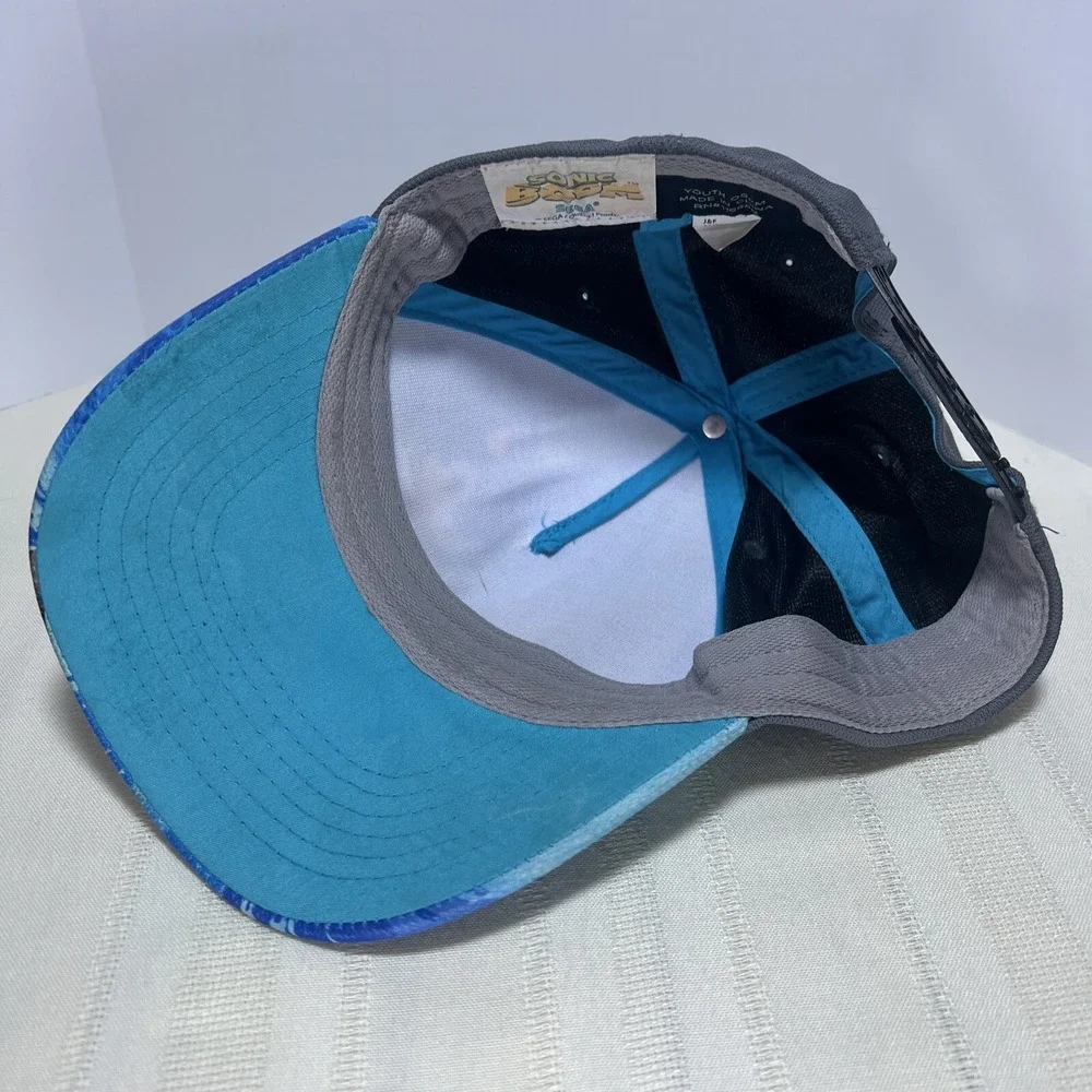 Sonic The Hedgehog Hat YOUTH Cap Blue SEGA BOOM Watercolor All Over Dye Snapback